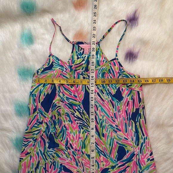 Lilly PULITZER SILK DUSK TOP‎ INDIGO PALM - Picture 8 of 8
